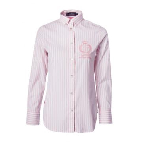 Holland Cooper Classic Button Down Shirt Col: Pink Stripe, Size: 12