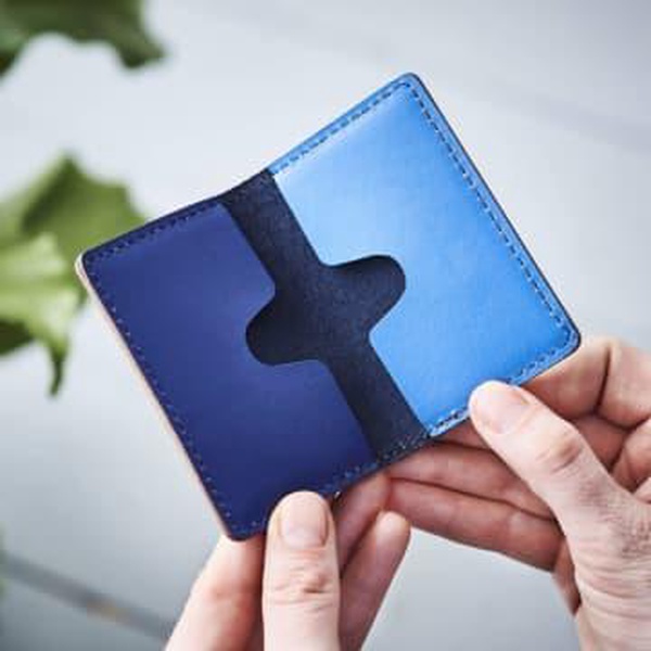 Leather Colour Block Card Holder