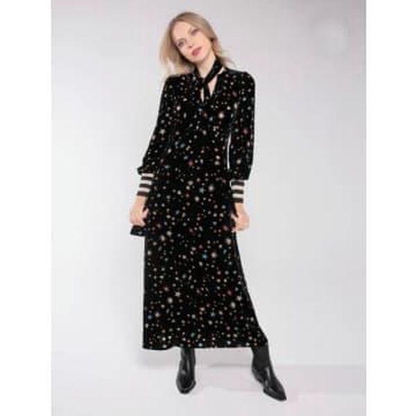 Kira Printed Velvet Dress