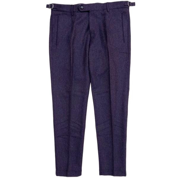 Wool Pleated Chino Pants In Purple