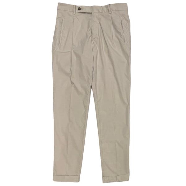 Nervi Cotton Lyocell Pleated Chino Pants In Pumice