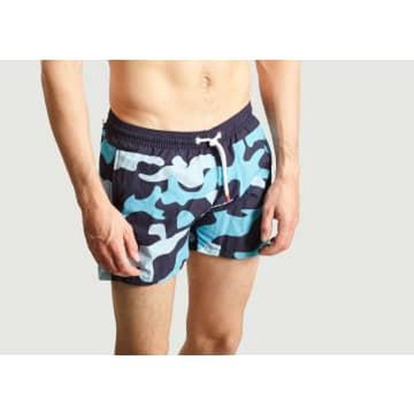 Blue Camouflage Trunks