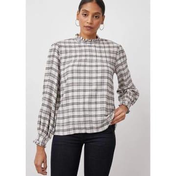 Ariana Shirt Ivory Onyx Check