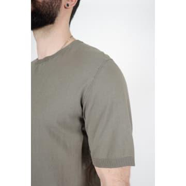 Green Italian Cotton Round Neck T Shirt