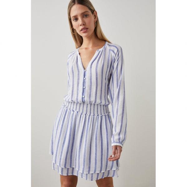 Jasmine Dress Blue Villa Stripe