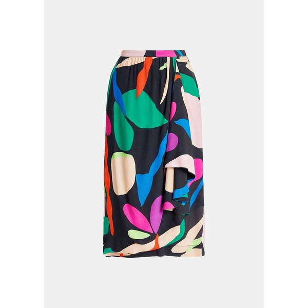 Chanezia Midi Wrap Skirt in Black Combo