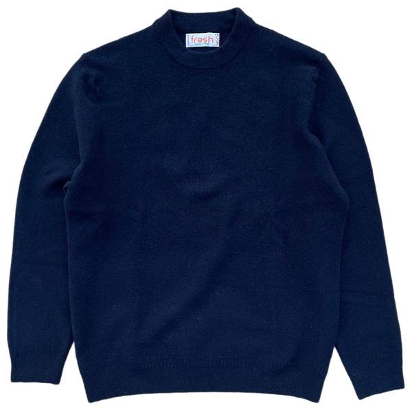 Crew Neck Wool Sweater Navy