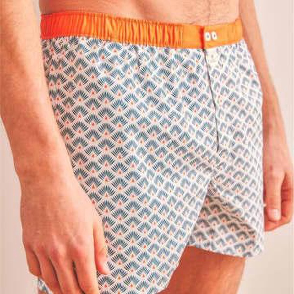 White organic cotton underpants with patterns