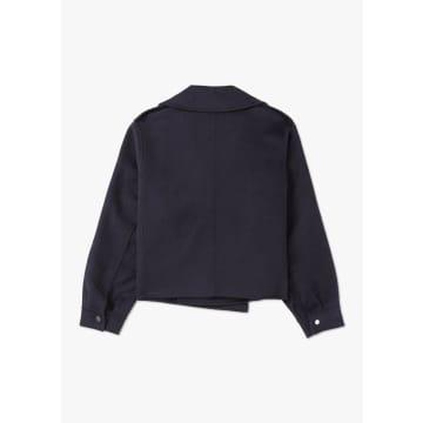 Womens Owa Asymetric Wool Jacket In Dark Navy