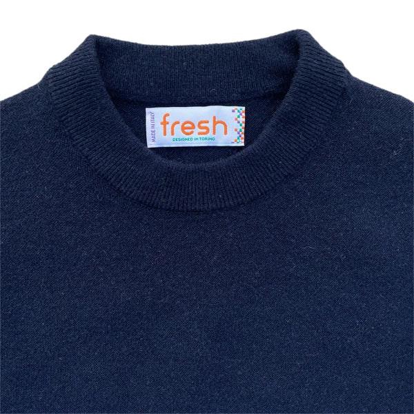 Crew Neck Wool Sweater Navy