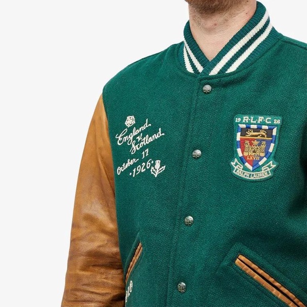 Lined Varsity Jacket Hunt Club Green