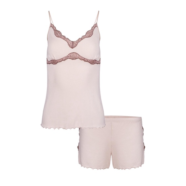 Top & Shorts Pj - Viscose & Lace