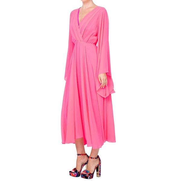 Sunset Midi Dress - Neon Pink