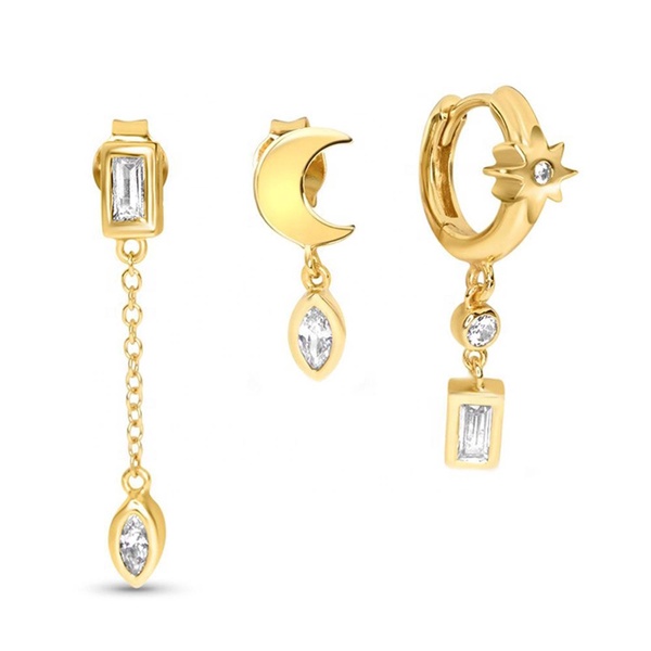 Luna Trio Earring Set- Gold