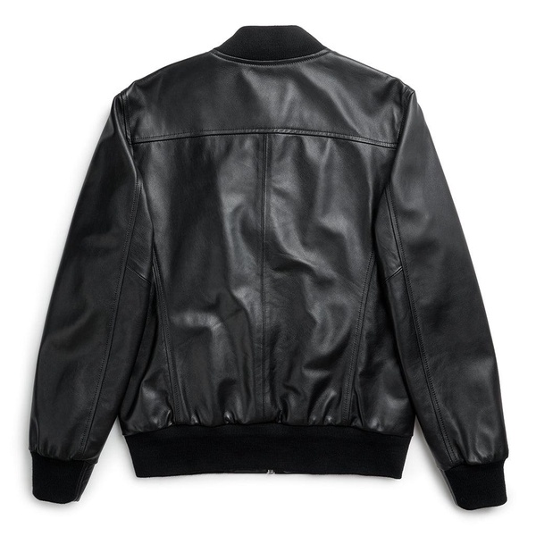 Black Elk Bomber Leather Jacket - Black