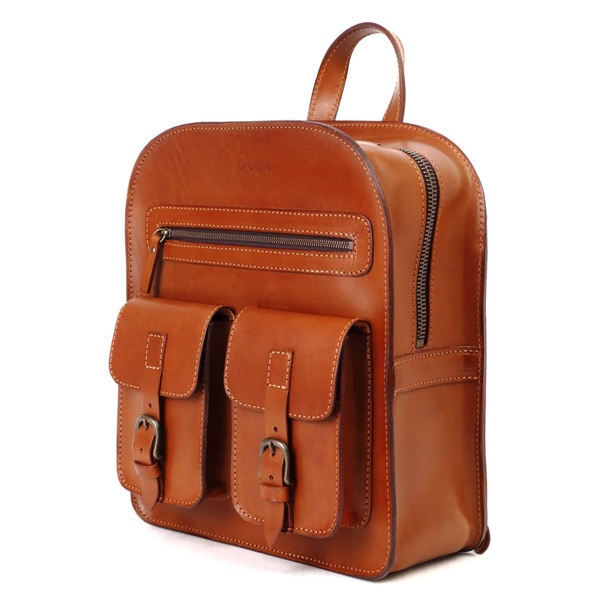 Leather Backpack In Cuoio Brown Soho Collection