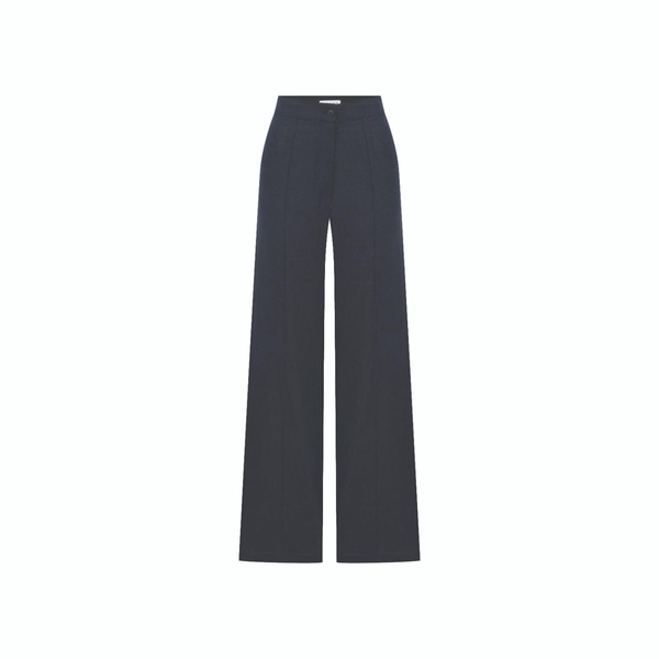 Millie Linen Trousers In Dark Navy