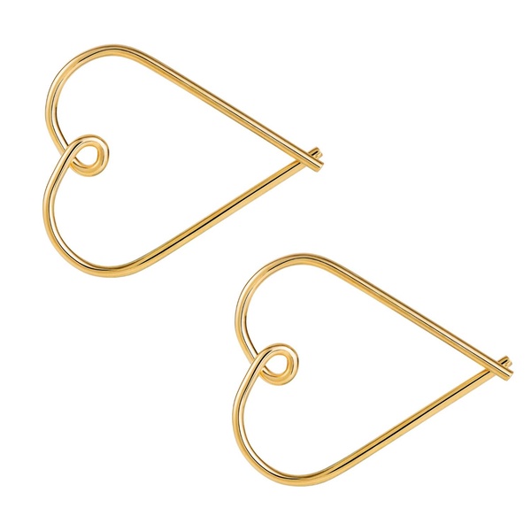 Heart Hoop Earrings - Gold