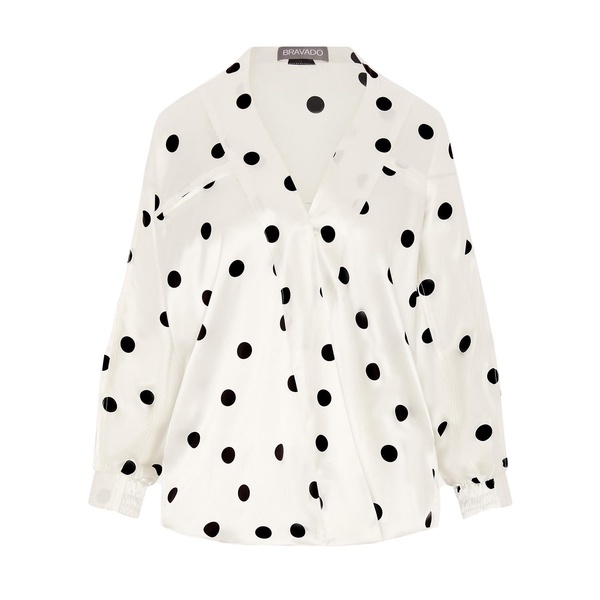 Jade Silk Sports Luxe Shirt - Polka Dot