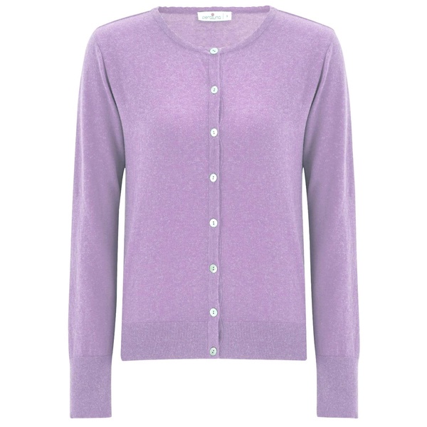 Classic Basic O-Neck Knitwear Cardigan - Lilac