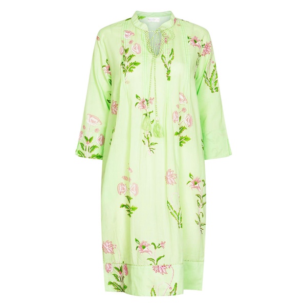 Botanical Tassel Kurta Cotton - Lime