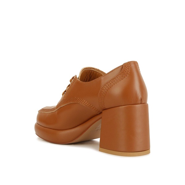 Quecha Leather Block Heel Oxfords In Tan