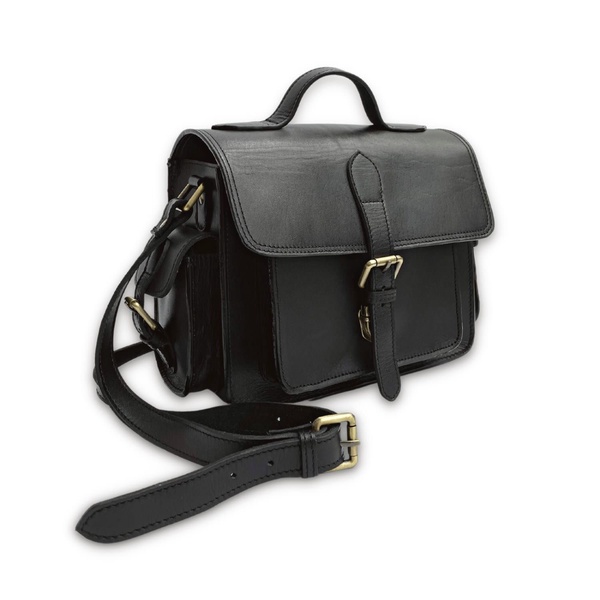 Buffalo Leather Camera Bag -Black