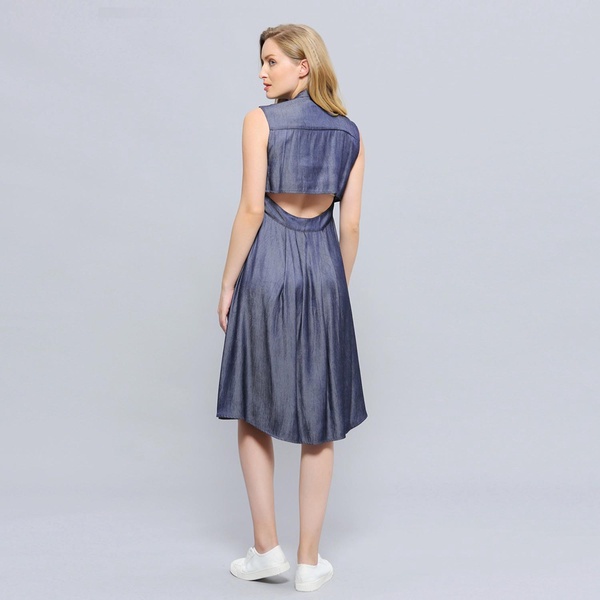 Open Back Fit-And-Flare Dress