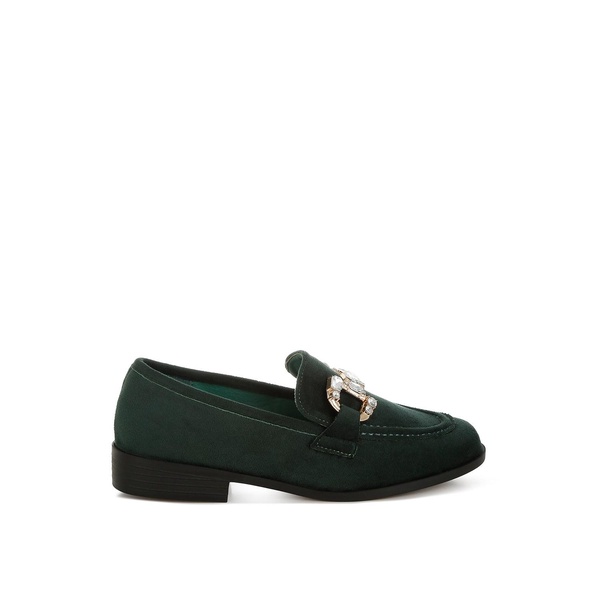 Maestro Diamante Embellished Horsebit Loafers In Green