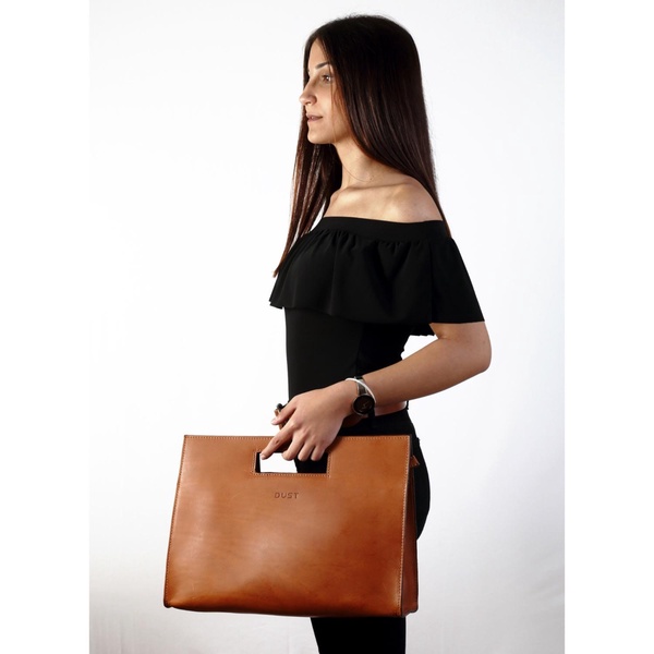 Leather Tote In Vintage  Brown