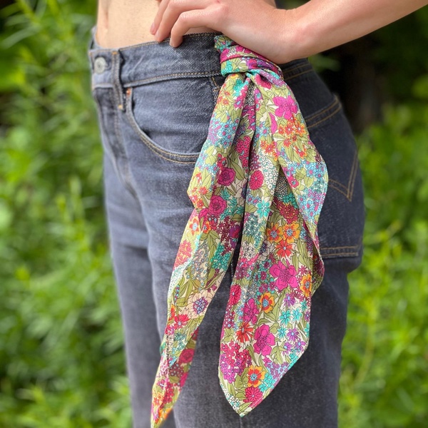 Lime Fuchsia Ciara Headscarf Made With Liberty Fabric