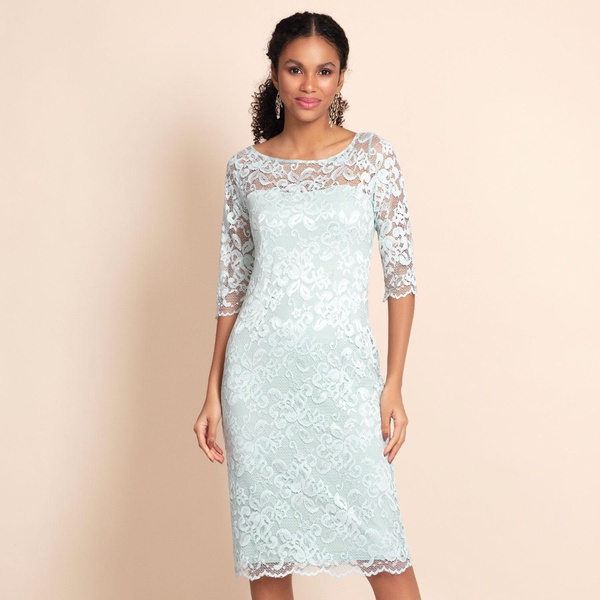 Lila Lace Dress In Mint Silver Green