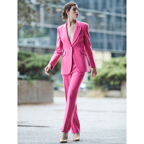 Paris Single Breasted Premium Crepe Blazer Pink