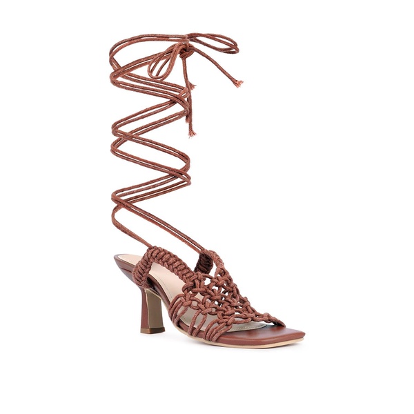 Beroe Mocca Braided Handcrafted Lace Up Sandal