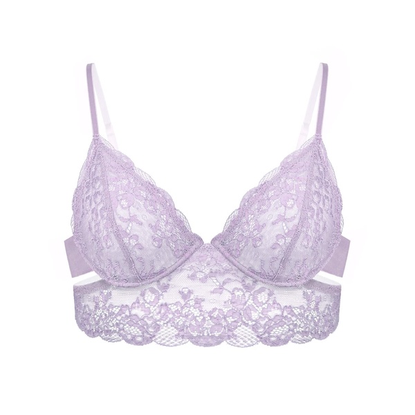 Wild Lace Long Line Bra Lilac Hint