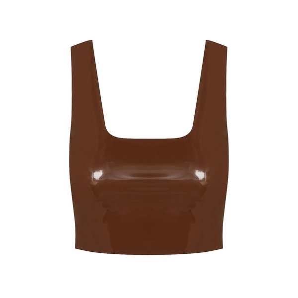 Commando Patent Leather Crop Top, Cinnamon