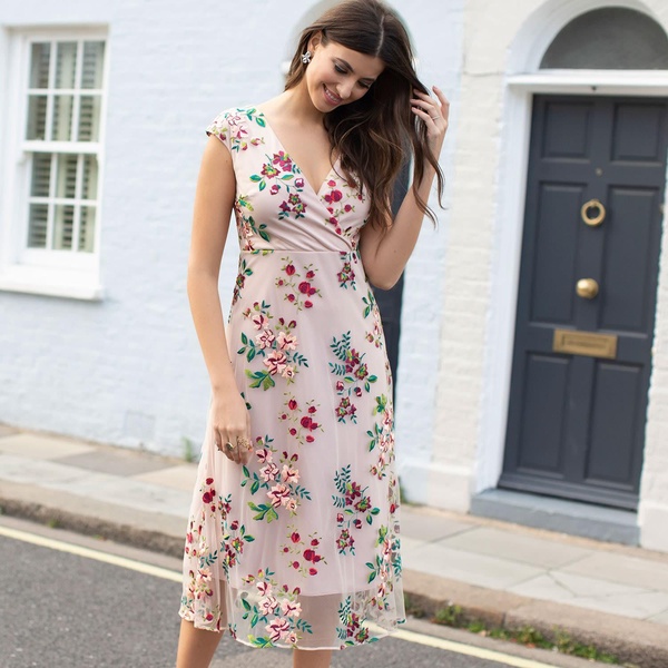 Grace Midi Dress - Blushing Blooms