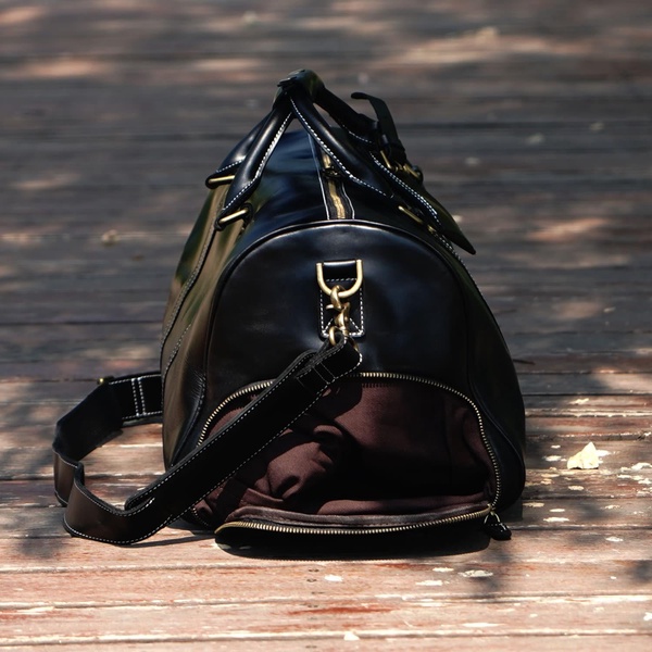 Dark Brown Leather Weekender