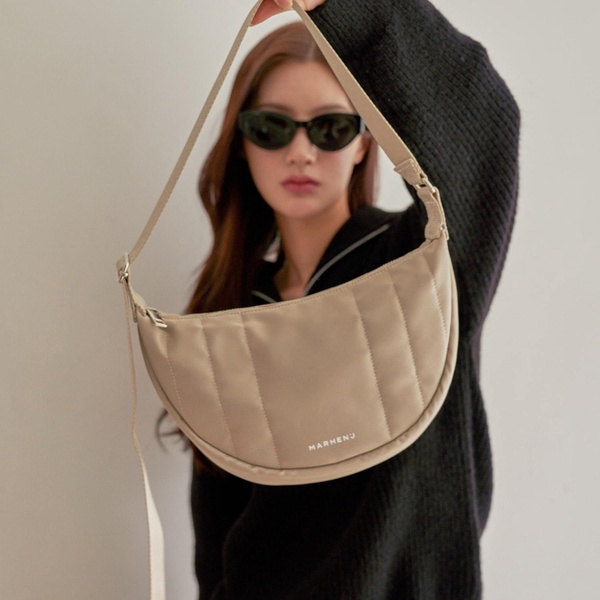 Recycled Nylon Hobo Bag - Luna - Beige