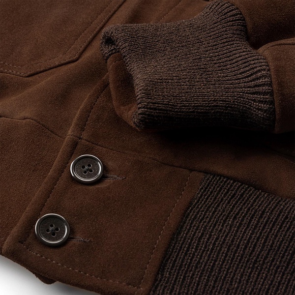 Voyageurs Bomber Suede Jacket-Hazelnut