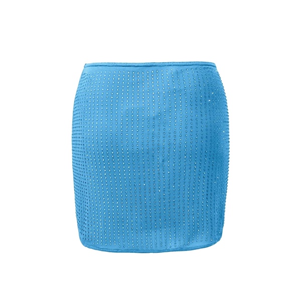 Mesha Rhinestone Mini Skirt - Blue