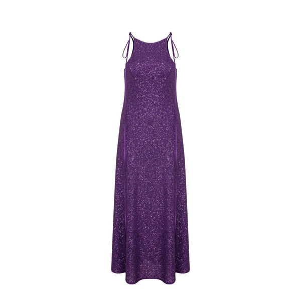 Addie Sequin Long Dress In Sparkling Grape