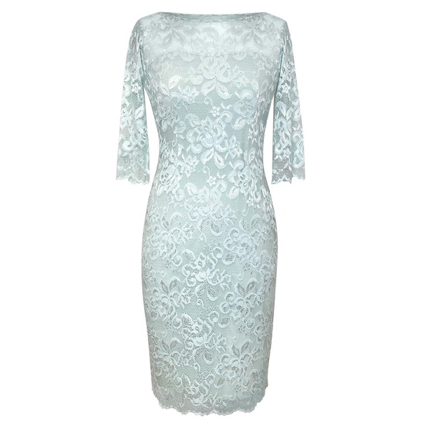 Lila Lace Dress In Mint Silver Green