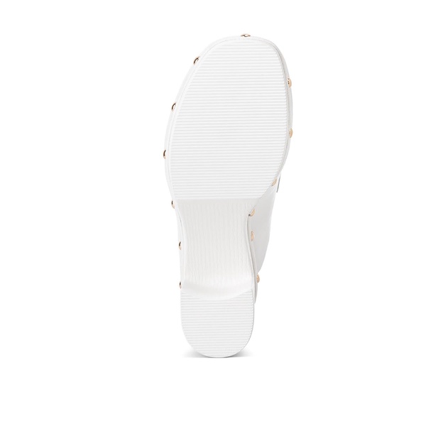 Lyrac Recycled Leather Platform Clogs In White