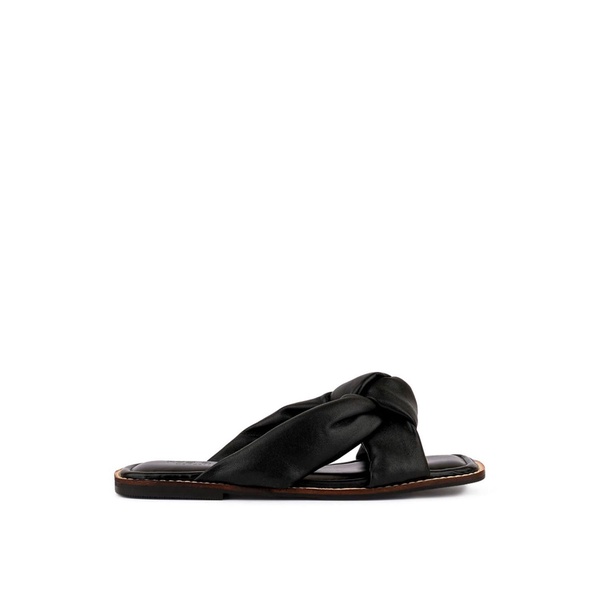 Chubs Black Puffy Strap Sliders Flat