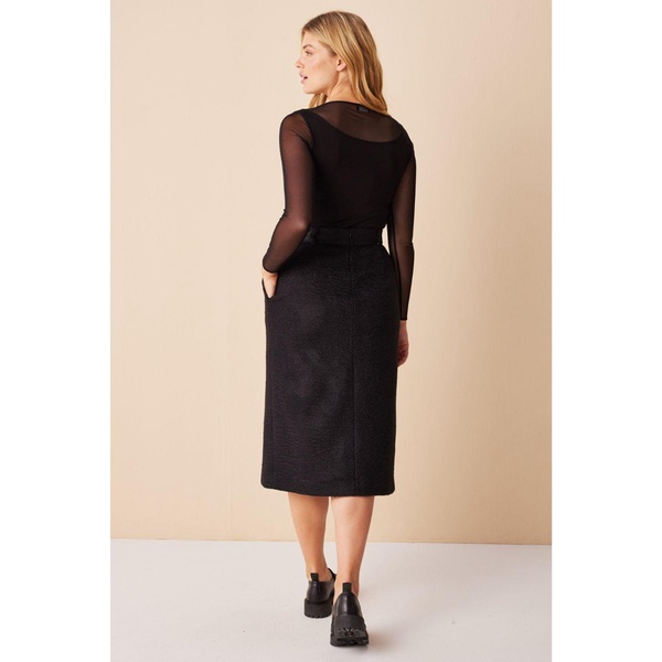 Black Bouclé Pencil Skirt