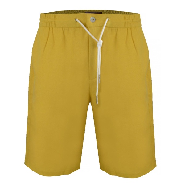 Kingston Linen Blend Shirt And Short Set - Mustard