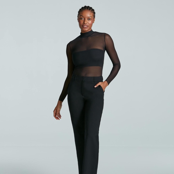 Commando Mesh Long Sleeved Turtleneck, Black