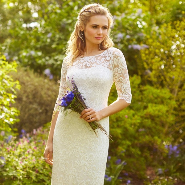 Lila Lace Wedding Gown In Ivory