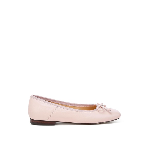 Lutten Square-Toe Bow Ballerinas In Pink